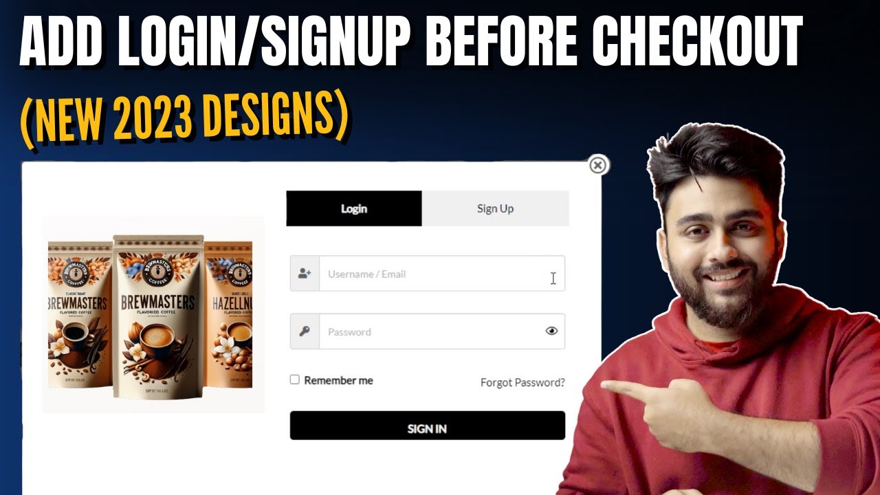 Easily Add Login/Signup Page Before Checkout