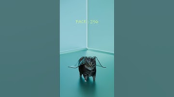 uiiai Cat Gets Wrapped! 🐱🧵 Cloth Falling Simulation | Funny & Satisfying #Blender