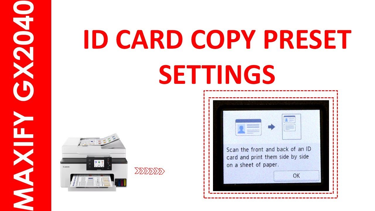 MAXIFY GX 2040 ID CARD COPY PROCESS - YouTube