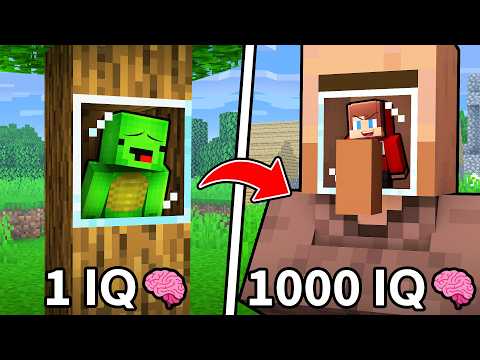 Mikey and JJ from 1 to 1000 IQ Base (Maizen Minecraft)