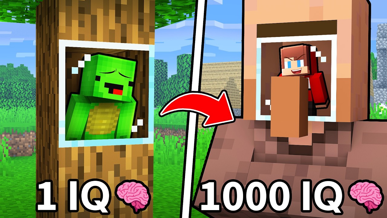 Mikey and JJ from 1 to 1000 IQ Base (Maizen Minecraft)
