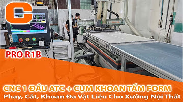 Máy CNC 1 Đầu ATC Cắt Tấm Foam Làm Kệ Trang Trí - CNC 1 Đầu 12 Dao + Cụm Khoan Cắt Khoan Đa Vật Liệu