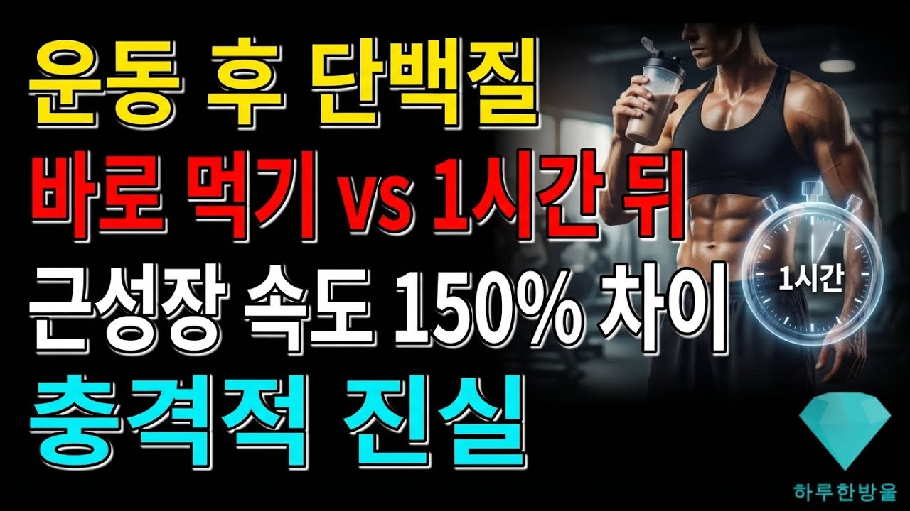 운동 후 단백질 바로 먹기 vs 1시간 뒤 근성장 속도 150% 차이의 충격적 진실