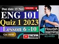 ENG101 Quiz 1 Solution 2023 / ENG101 Quiz 1 2023/ENG101 Quiz 1 Fall 2023/ENG101 Quiz 1 Solved 2023