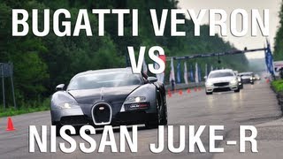 Bugatti Veyron vs Nissan Juke-R Bugatti Veyron vs Nissan Juke-R
