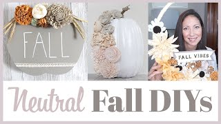 Neutral Fall Decor DIY | Dollar Tree DIY @ArtsyCupcake