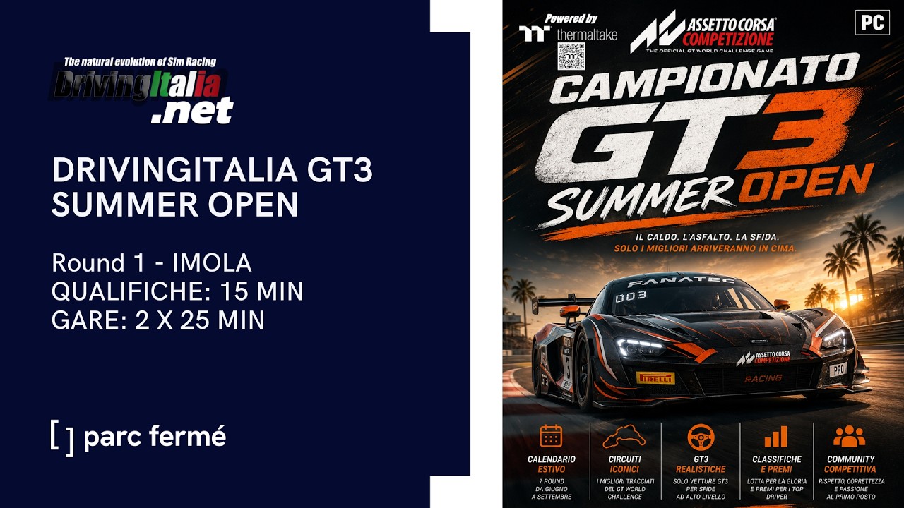 DrivingItalia GT3 Summer Open 2026 | Round 1: Imola