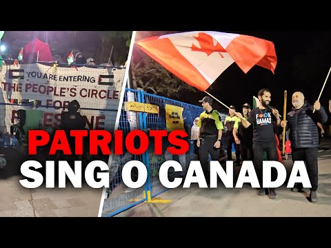 Canadian patriots wake up anti-Israel encampment at U of T with singing of national anthem