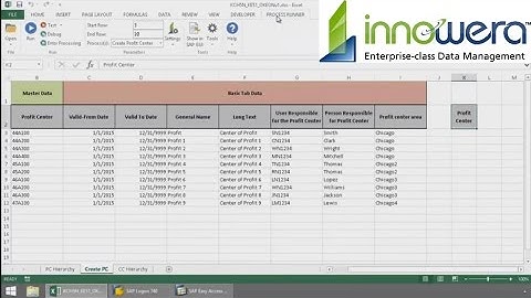KE51 - Create Profit Center From Excel