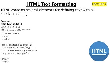 HTML Text Formatting || HTML Formatting Elements || HTML For Beginner