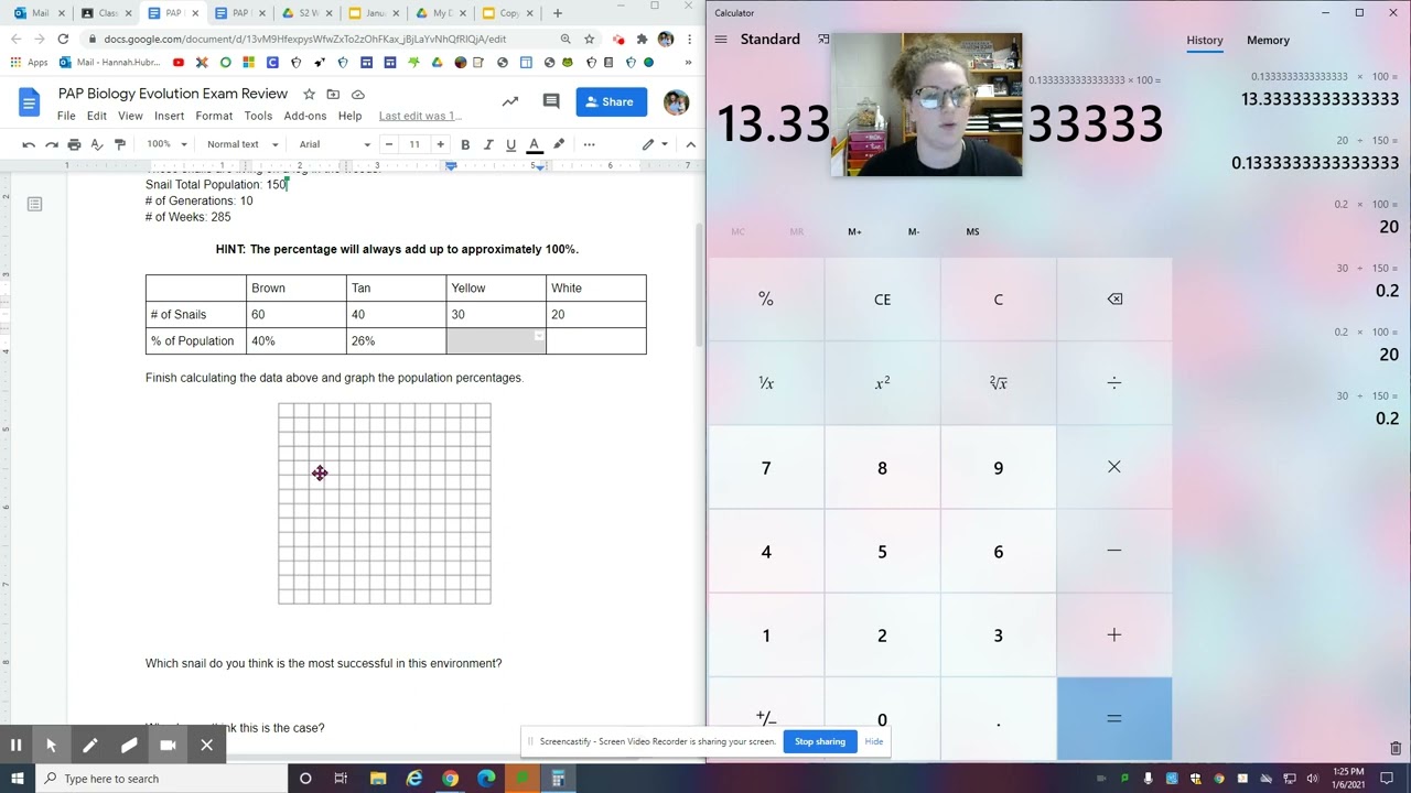 Evolution Performance Task Review Explanation