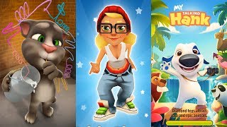 Subway Surfers vs My Talking Hank - Talking Tom Cat vs Ginger Gameplay screenshot 5