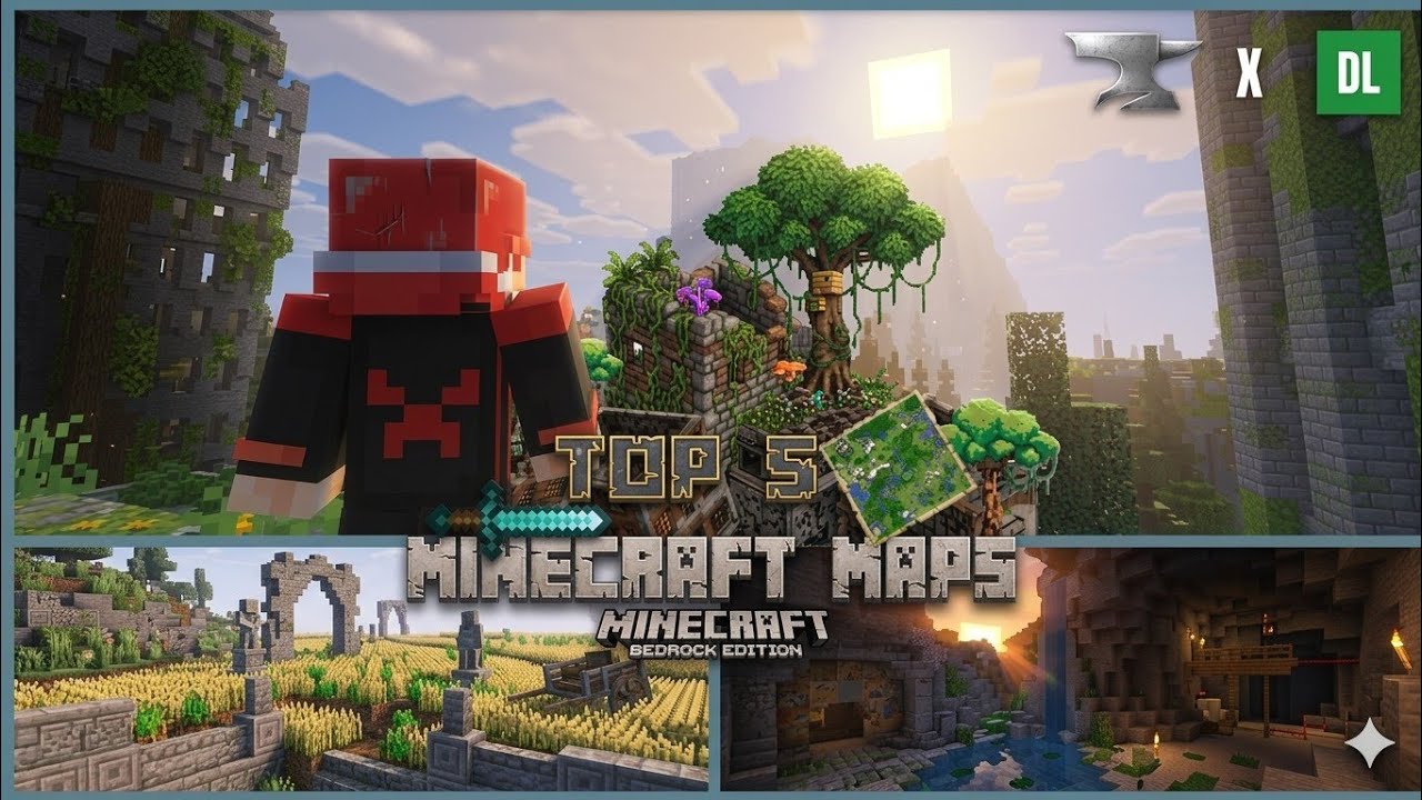 5 Amazing Zombie Apocalypse MCPE Maps Huge Worlds - YouTube
