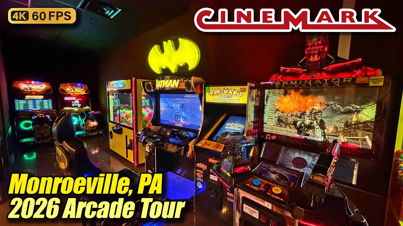 Cinemark Monroeville Mall & XD (Monroeville PA), January 2026 arcade tour, new 4K full walkthrough