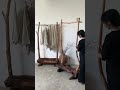 Handmade Natural Wood Clothes Rack 🌿 So Satisfying! #woodenrack#homedecor #furniture #interiordesign