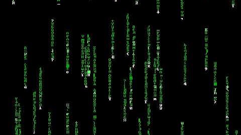 Matrix screensaver in QBX (legacy footage)