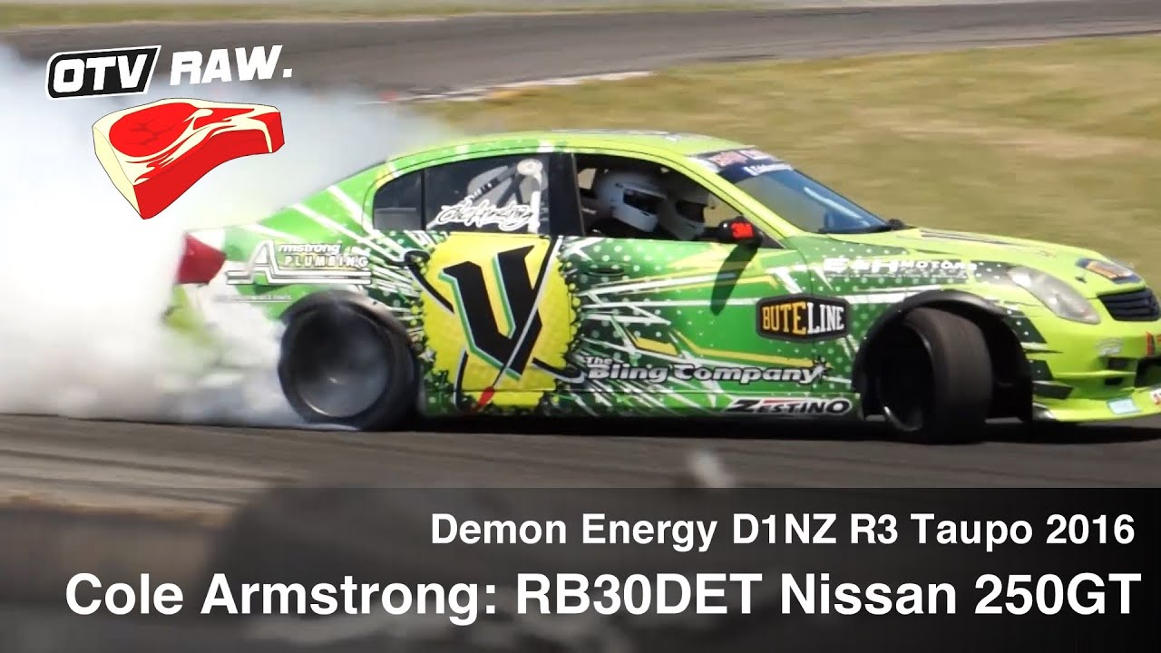 RAW: RB30DET 250GT Skyline - Cole Armstrong - D1NZ Drifting R3 Taupo 2016 - YouTube