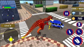 Police Truck Robot Game Dino Robot Car Games 3d - robot dinosaurus menghancurkan kota screenshot 4