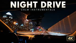 Relaxing Night Drive 4K | Soft Piano Music, No Talking screenshot 3