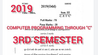 COMPUTER PROGRAMMING THROUGH 'C'(C.P.T.C)||PREVIOUS YEAR QUESTIONS(2019)||CSE & ECE||3RD SEMESTER