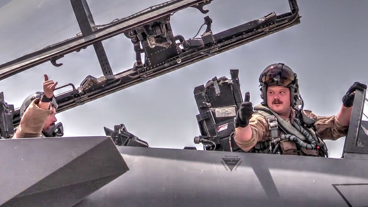 F-15 Fighter Jet Flight Operations – Pilots Prep And Takeoff For