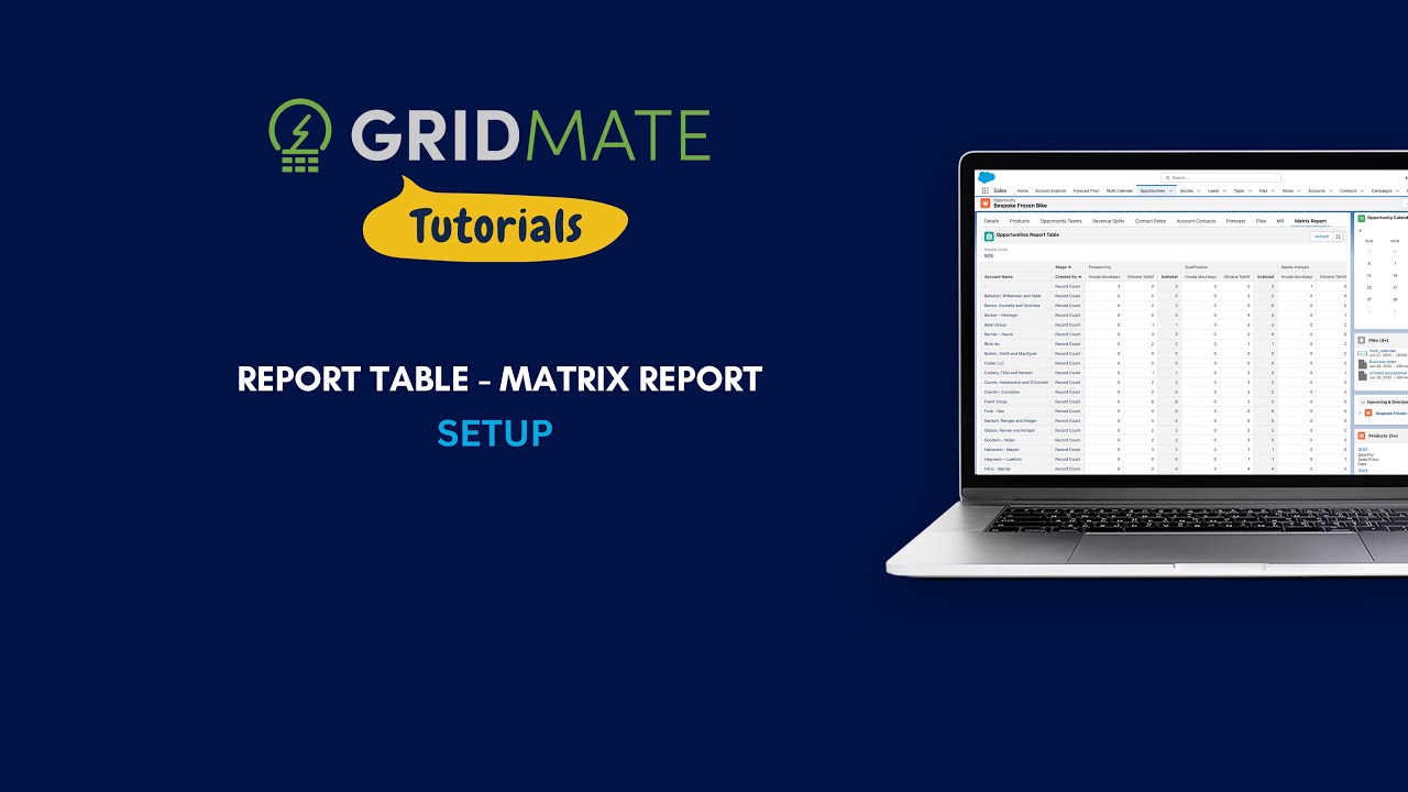 GridMate - Report Table - Matrix Report - YouTube