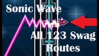 All 123 Swag Routes in Sonic Wave! | Geometry Dash Extreme Demon
