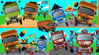 Kompilasi mobil truk oleng bus tayo lorry videos jbc tractor excavator muat pasir dancing truck loko