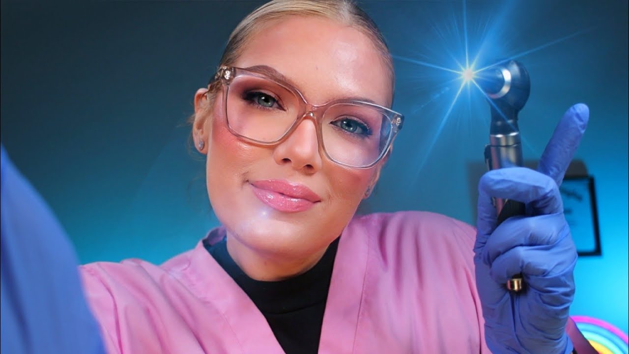 ASMR Night Nurse👩‍⚕️Up Close Ear to Ear Whispers, Otoscope Exam, Binaural Audio | Sleep Guaranteed🌙