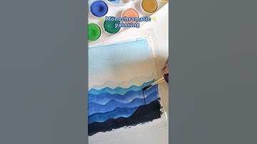 Monochromatic Watercolour Painting!!💙🏞️#shorts #satisfying #watercolorpainting #monochrome #trending