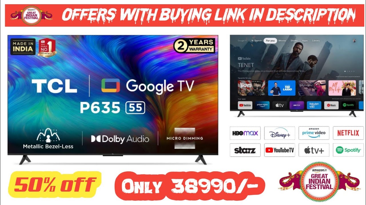 TCL 138.7 cm Smart LED Google TV | TCL Gogle TV | Android Smart LED TV ...