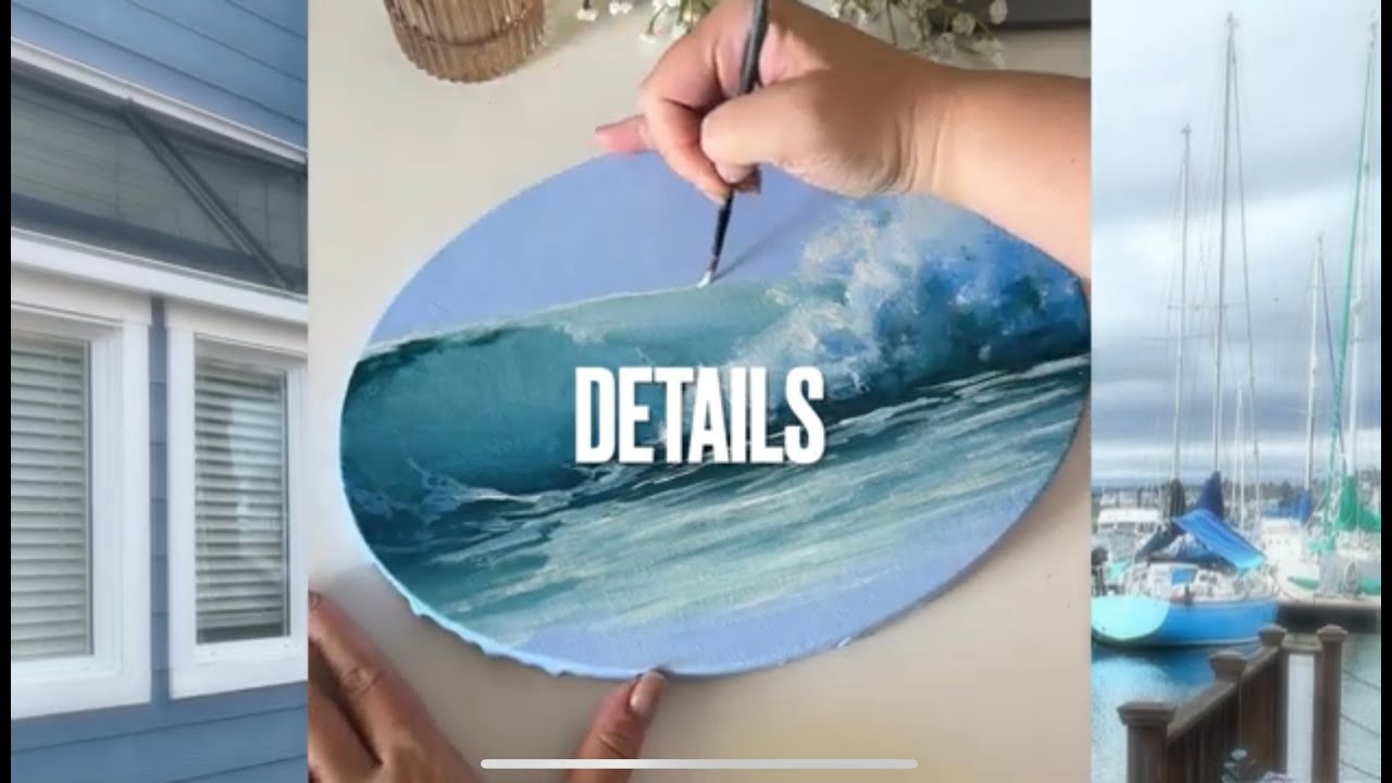 Realistic Acrylic Wave | How to Paint Realistic Ocean Wave with Acrylic ...
