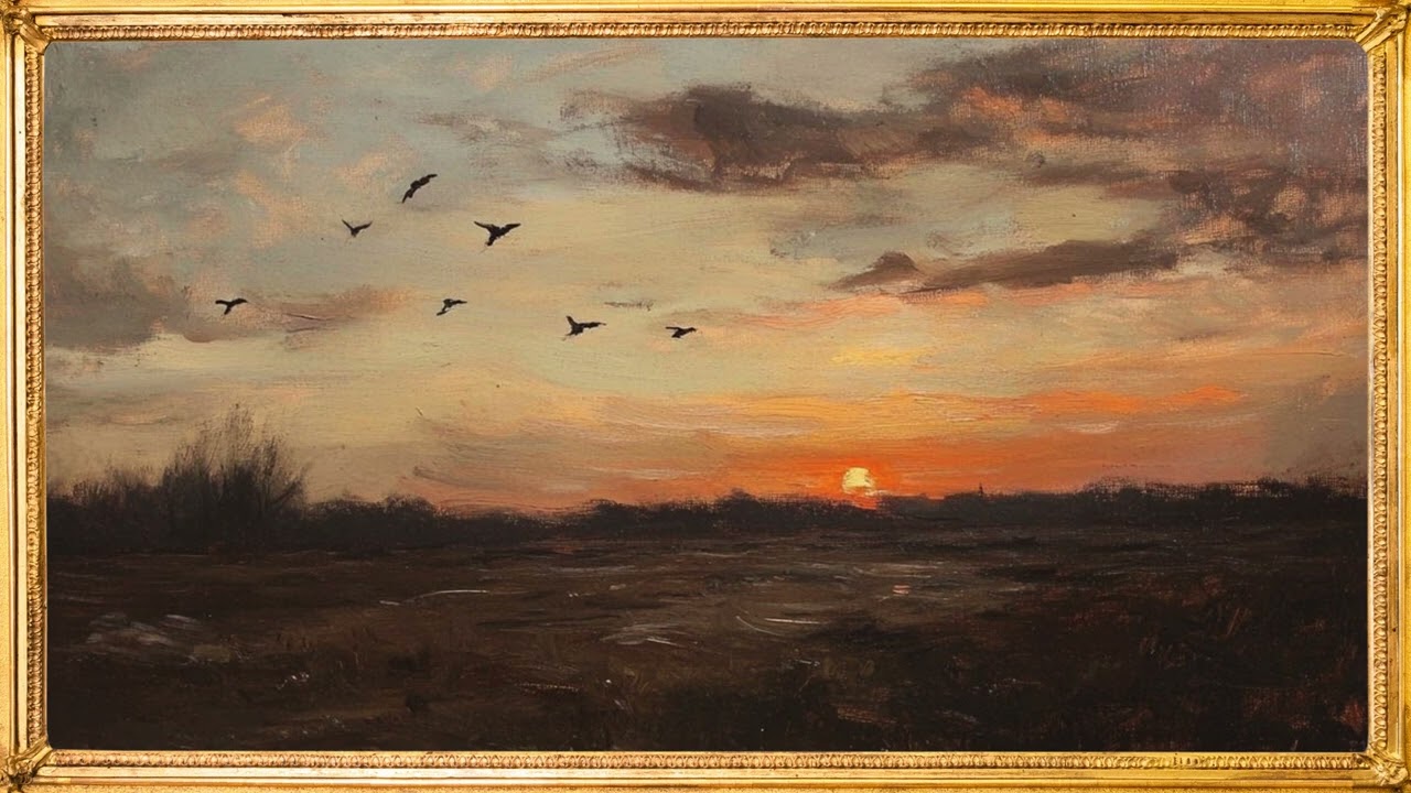 Oil Painting in a Frame for TV Display