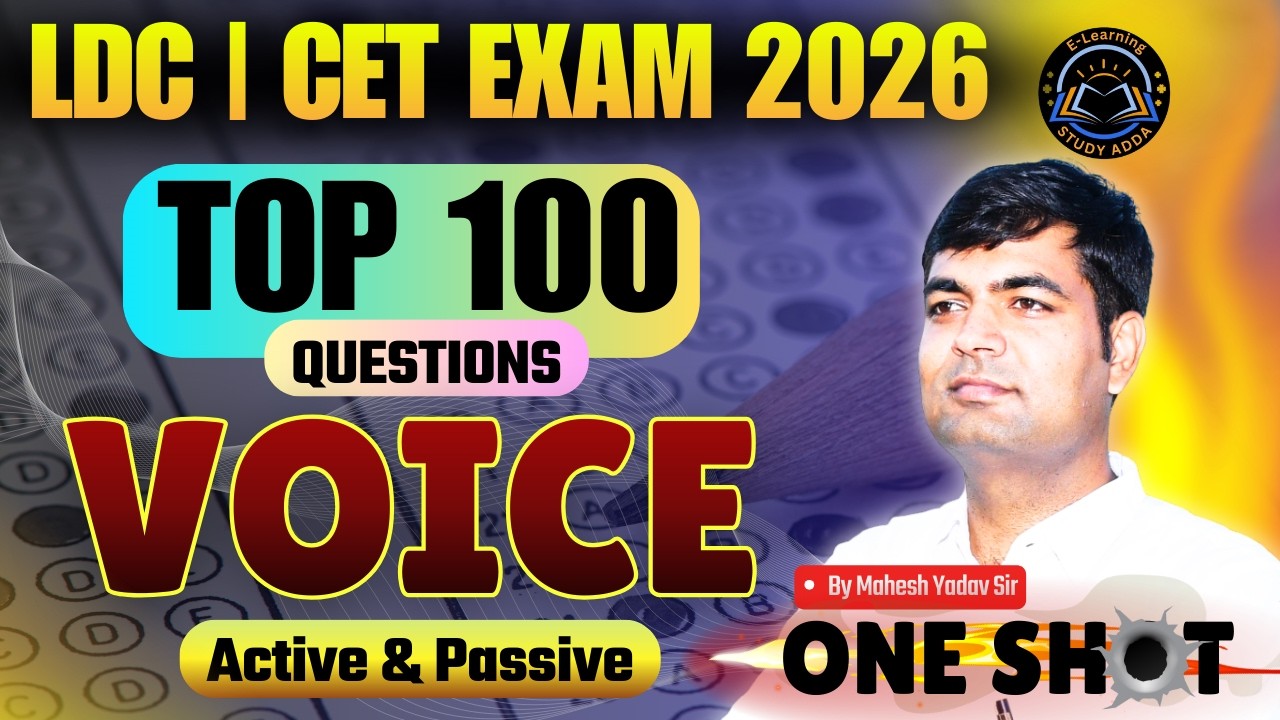 LDC Exam 2026 | English Voice (Active & Passive) in One Shot | Top 100 Questins