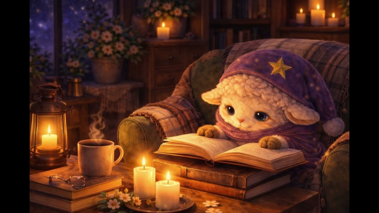 Soft Night Library Ambience 🌙 Cozy Reading & Deep Sleep