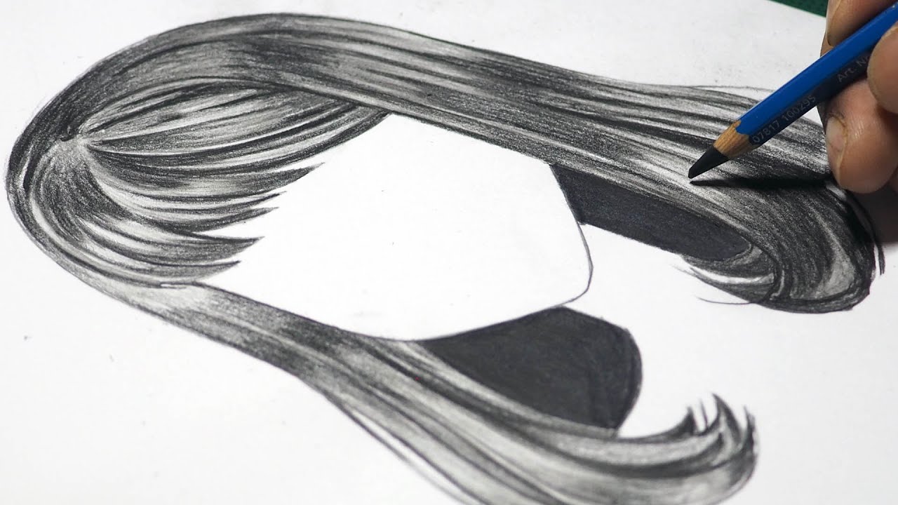 How to Draw anime girl hair #animeart #pencilart #pencil #howto