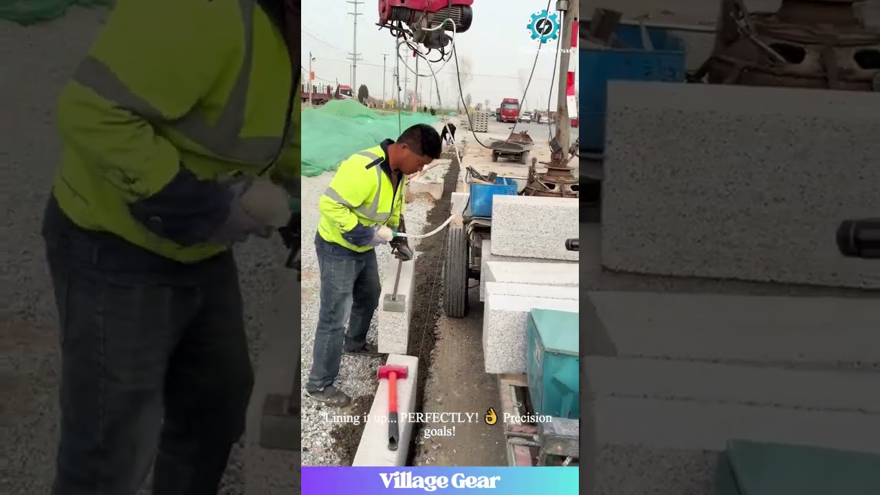 Satisfying Curbstone Installation! This Mini-Crane Tool is AWESOME! Perfect Alignment  Perfection!