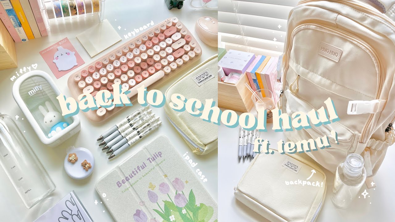 aesthetic back to school haul ft. temu 🌷// backpack, cute stationery