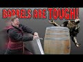 We BROKE a sword trying this - Video game BARREL DESTRUCTION TESTED