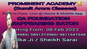 CA FOUNDATION REAPPEARING BATCH MAY-23 | TEST SERIES