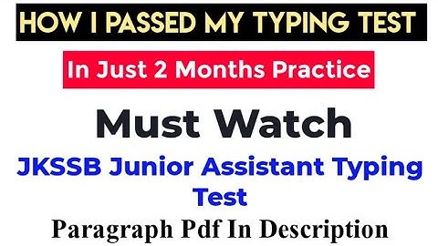 How I Passed My JKSSB Junior Assistant Typing Test | In Just 2 Months 🔥 | Typing Practice Guide