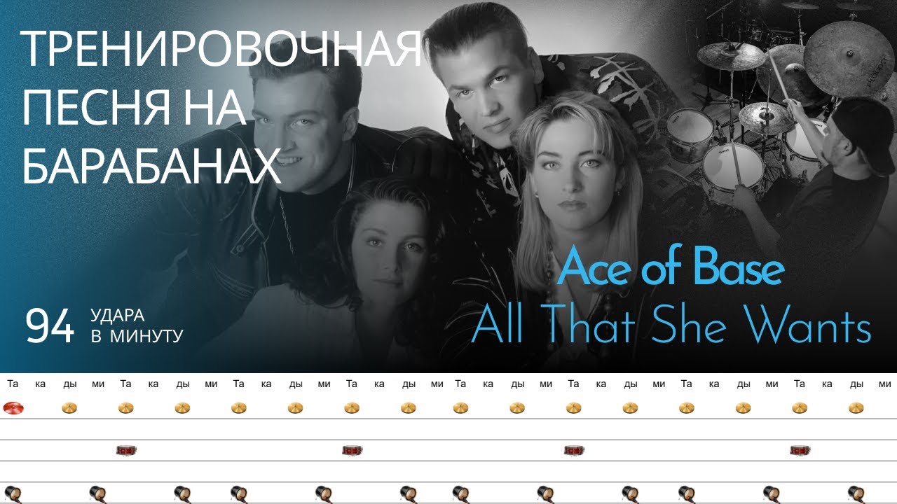 Ace of Base - All That She Wants / 94 bpm / Тренировочная песня