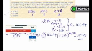 CFA Level 1 SS15 Solved Problem - Fixed Income - Bond Valuation