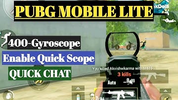 PUBG LITE 400 GYROSCOPE GAMEPLAY WITH QUICK SCOPE | PUBG MOBILE LITE