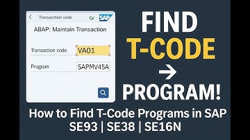 How to Find T-Code Programs in SAP | SE93 | SE38 | SE16N |