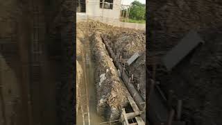 Concrete placement in ground beams going on simultaneously. #builtenvironment #constructionindustry