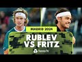 Andrey rublev vs taylor fritz match highlights  madrid 2024 semifinal