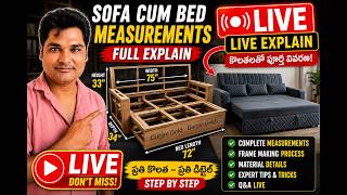 Sofa Cum Bed Making Process | Full Measurements Telugu,Sofa Cum Bed Complete Explain Telugu |