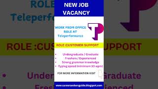 🚨 Work From Office Job at Teleperformance! #JobAlert #Teleperformance #CustomerSupport #FreshersJobs