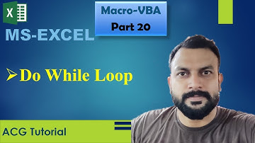 Do While Loop in VBA Part 20 - in Excel - By Amol Gulekar | in Hindi